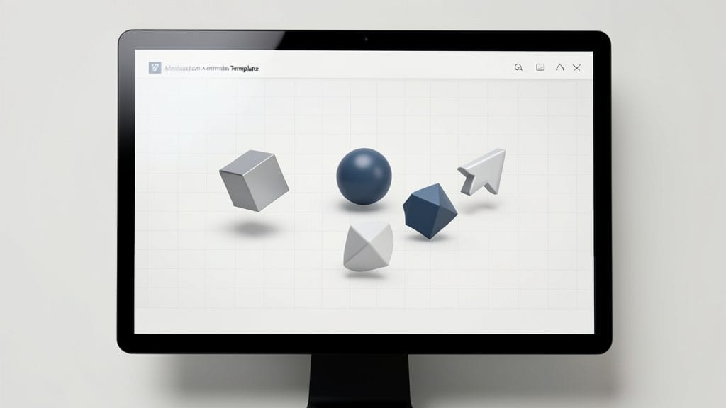 Minimalist 3D Icon Animation Template