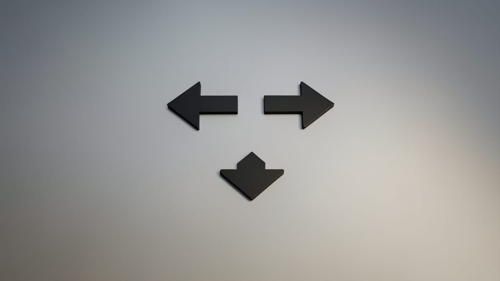 Arrow Symbols ← → ↑ ↓ for Navigation